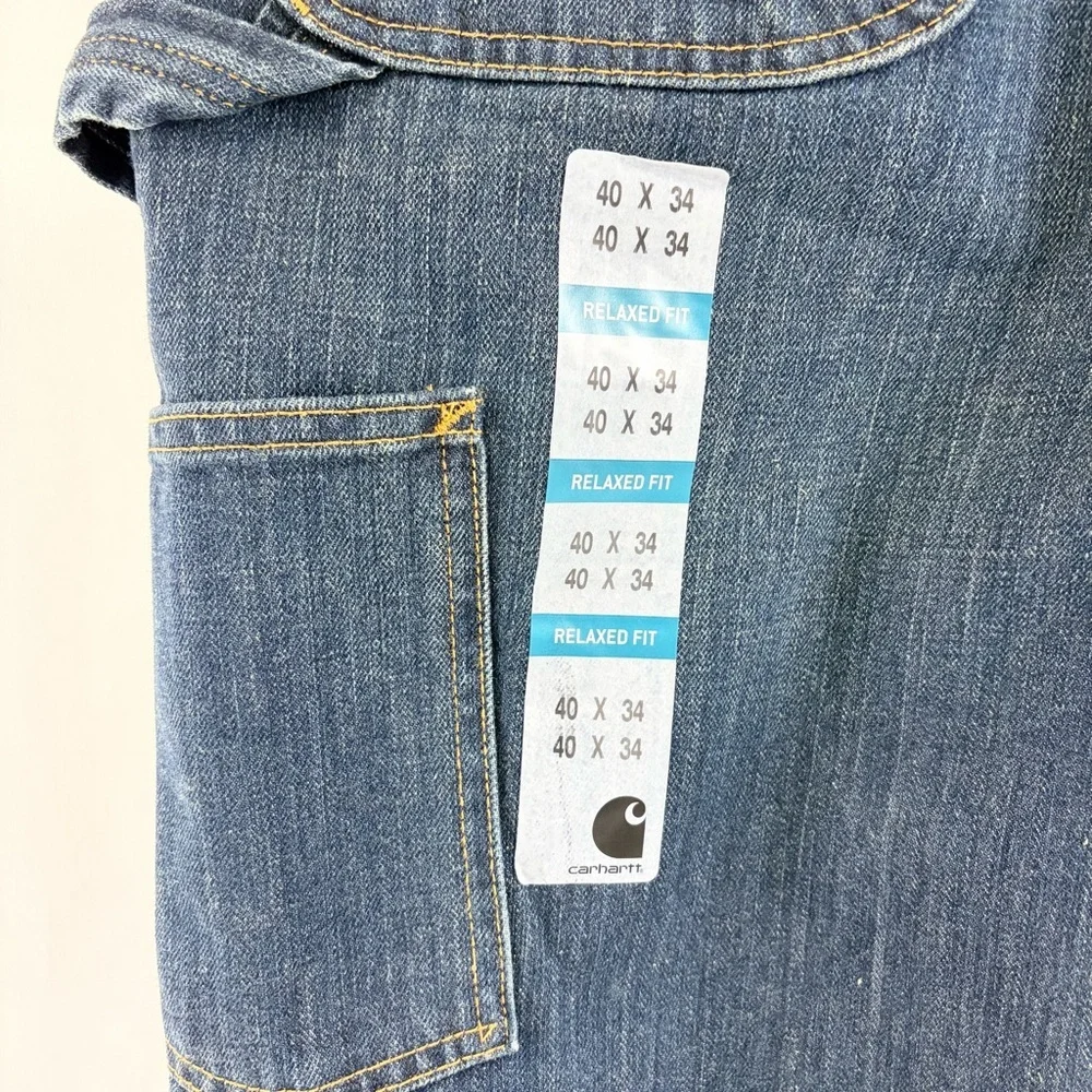 Carhartt Relaxed Fit Holter Dungaree Jeans 40x34 Dark Wash Workwear